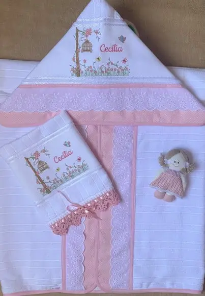 Kit Toalhas de Banho e de Mão Jardim Encantado