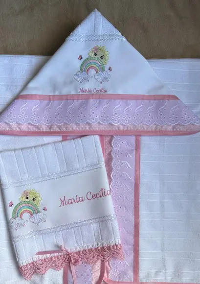 Kit Toalhas de Banho e de Mão Chuva de Amor