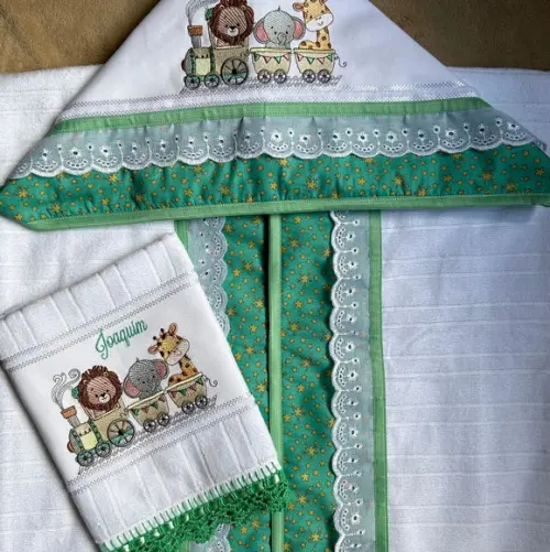 Kit Toalhas de Banho e de Mão Safari no Trem