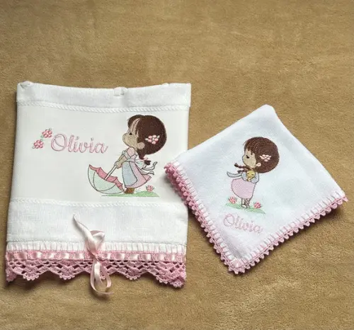 Kit Toalhinha e Fralda de Boca Menina