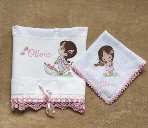 Kit Toalhinha e Fralda de Boca Menina