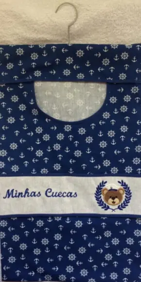 Porta Cuecas Azul Marinho Urso Marinheiro
