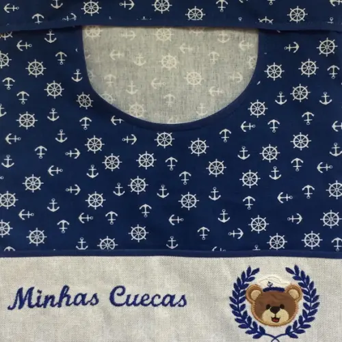 Porta Cuecas Azul Marinho Urso Marinheiro