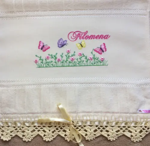 Toalha Bordada Personalizada Jardim Encantado
