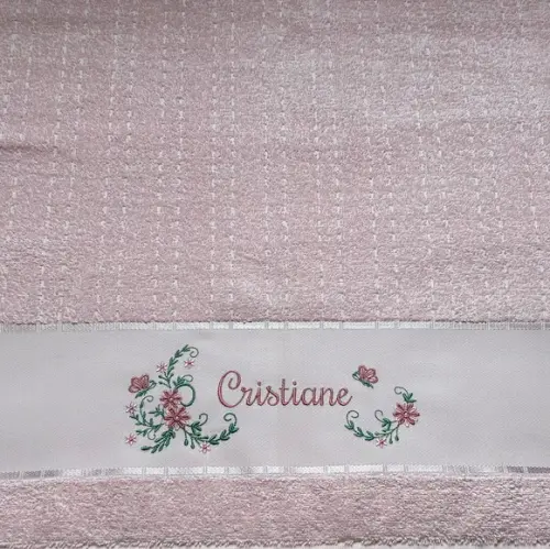 Toalha de Banho Bordada Feminina