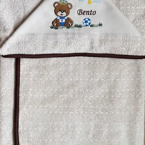 Toalha de Banho com Capuz Bordada