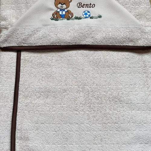Toalha de Banho com Capuz Bordada