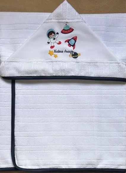 Toalha de Banho com Capuz Grande Astronauta