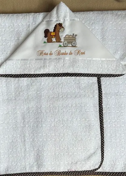 Toalha de Banho Infantil com Capuz Cavalinho
