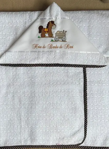 Toalha de Banho Infantil com Capuz Cavalinho
