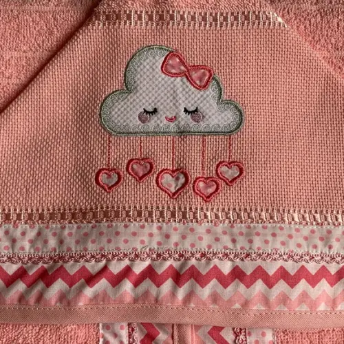 Toalha de Banho Infantil com Capuz Chuva de Amor Menina
