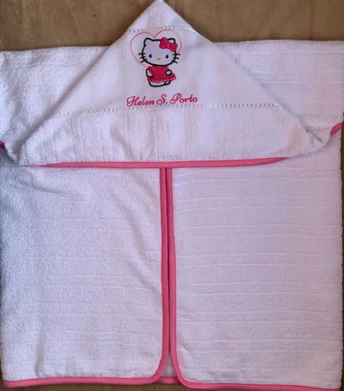 Toalha de Banho Infantil com Capuz Hello Kitty