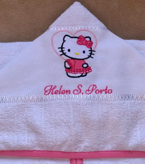 Toalha de Banho Infantil com Capuz Hello Kitty