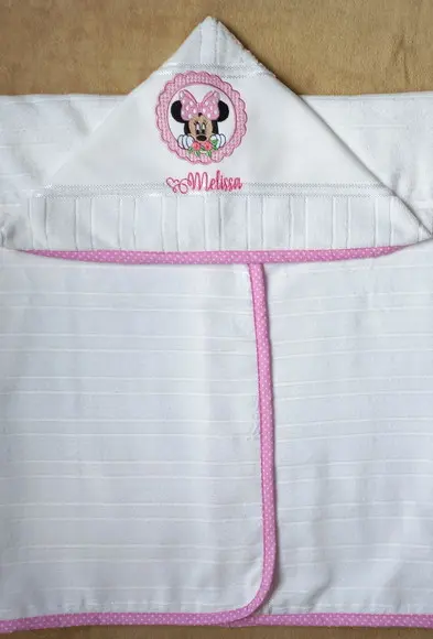 Toalha de Banho Infantil com Capuz Minnie