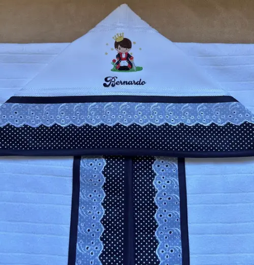 Toalha de Banho Infantil Pequeno Príncipe Azul Marinho