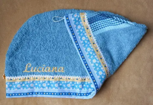 Toalha de Cabelo Azul (super Absorvente)