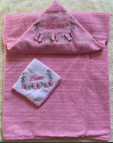 Toalha e Fralda de Passeio Enxoval Bebê Personalizado