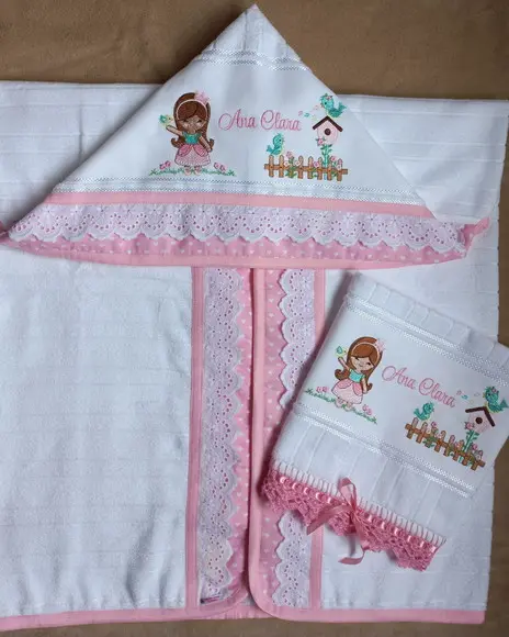 Toalhas de Banho e de Mão Menina Passarinho