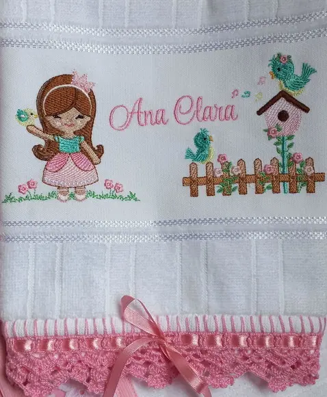 Toalhas de Banho e de Mão Menina Passarinho