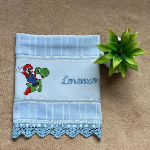 Toalhinha Bordada Super Mario