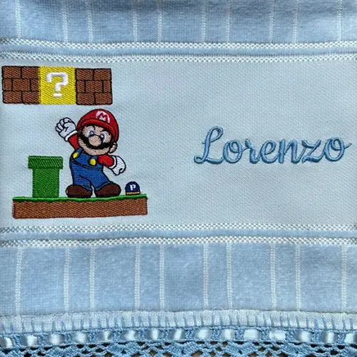 Toalhinha Bordada Super Mario