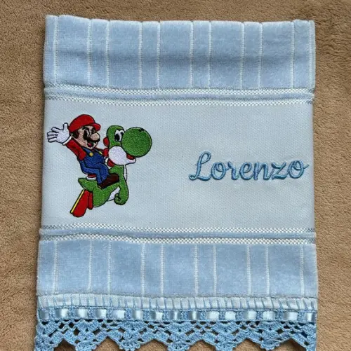 Toalhinha Bordada Super Mario
