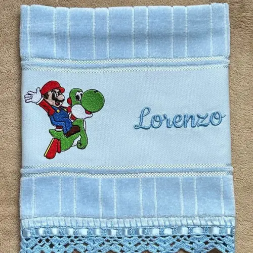 Toalhinha Bordada Super Mario