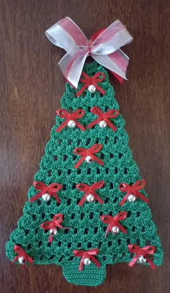Árvore de Natal de Porta Bolinhas Prateadas