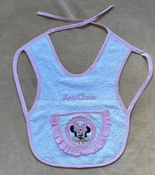 Babador de Vestir Dupla Face Minnie