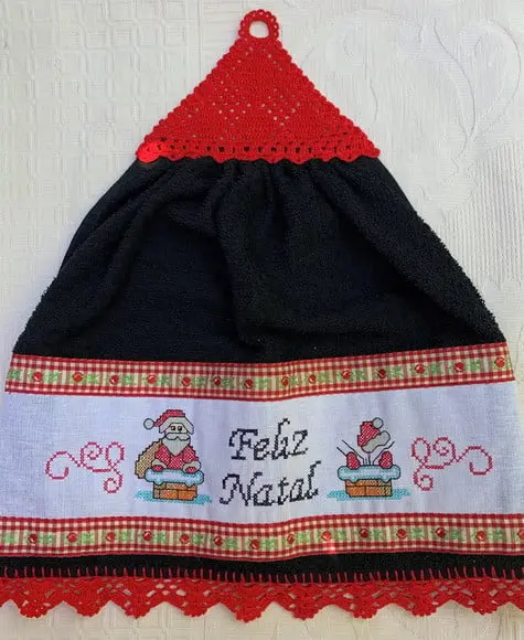Bate Mão Bordado Natal