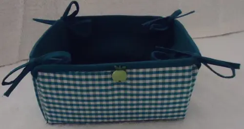 Cesta para Pão de Queijo ou Biscoitos Xadrez Verde