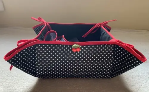 Jogo Cesta Pequena e Puxa Saco de Patchwork