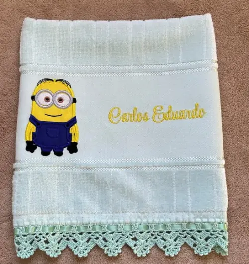 Kit 5 Toalhinhas Bordadas Minions