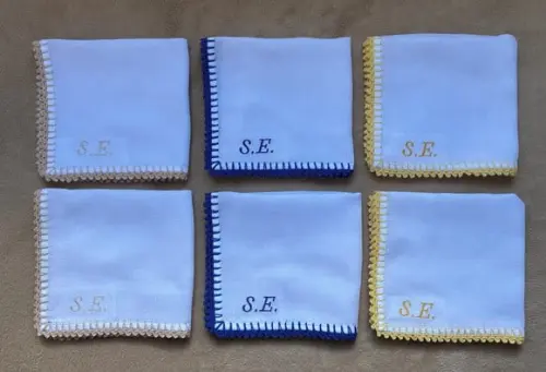 Kit 6 Fraldas de Boca Bordadas Nome