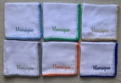 Kit 6 Fraldas de Passeio Bordadas com Nome