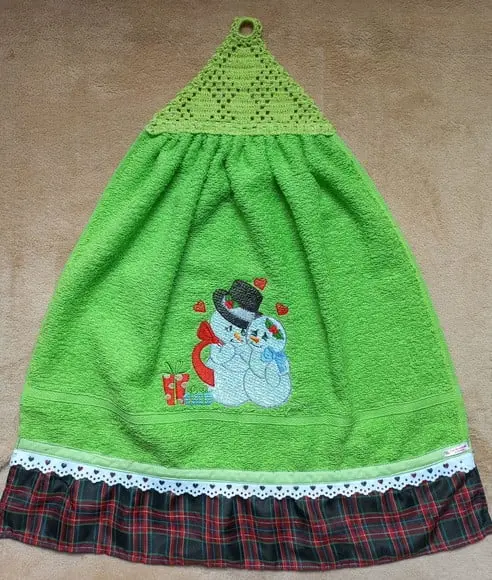 Kit Bate Mão e Pano de Prato Natal Verde