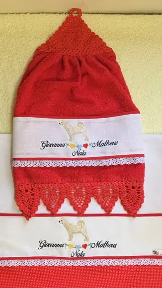 Kit de Bate Mão e Pano de Prato Personalizado