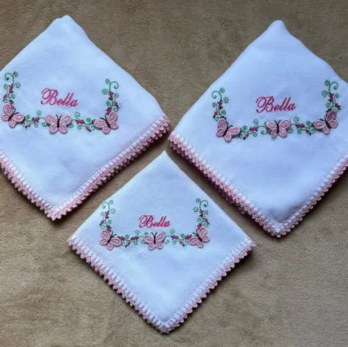 Kit de Fraldas Bordadas Borboletas