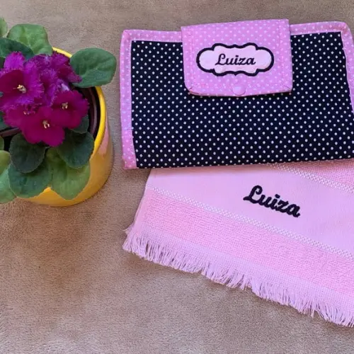 Kit de Higiene Bucal Preto e Rosa
