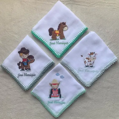 Kit Enxoval Bebê Bordado Personalizado Fazendinha