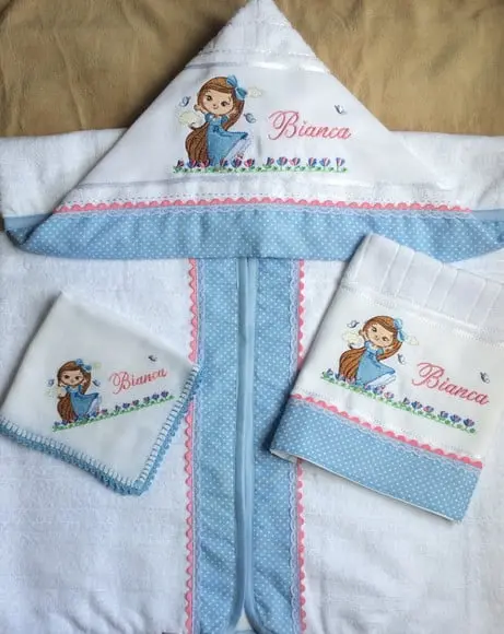 Kit Enxoval Bebê Bordado Princesa