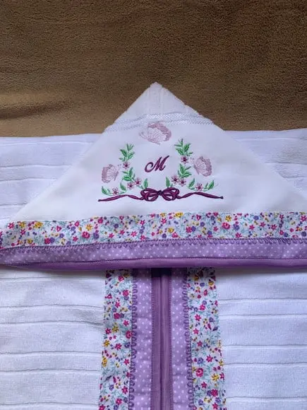 Kit Enxoval Bebê Personalizado Bordado Floral Lilás