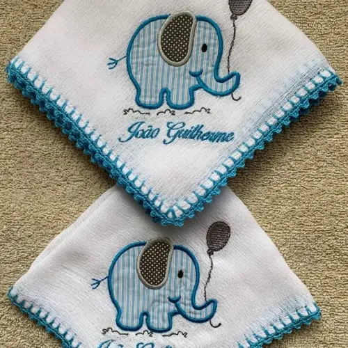 Kit Fraldas Bordadas Elefante