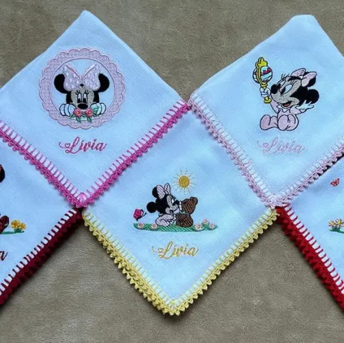 Kit Fraldas de Boca Bordadas Minnie