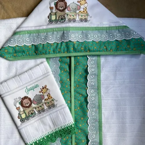 Kit Toalhas de Banho e de Mão Safari no Trem