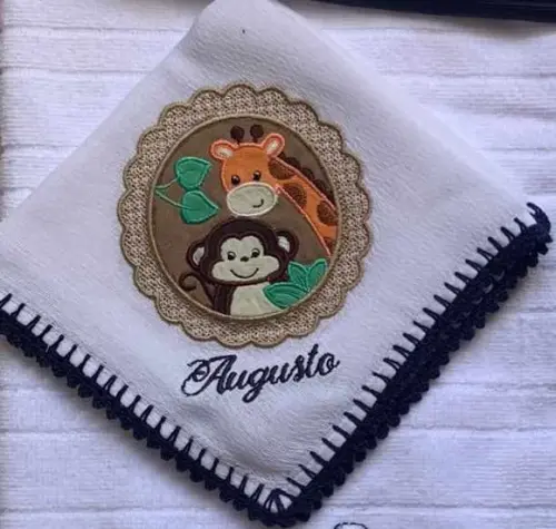 Kit Toalhinha e Fralda de Boca Macaco Girafa