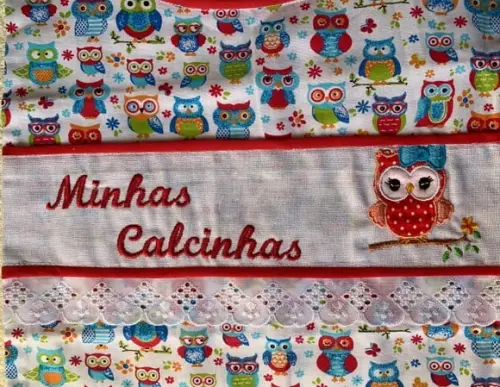 Porta calcinhas corujinha vermelha