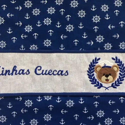 Porta Cuecas Azul Marinho Urso Marinheiro
