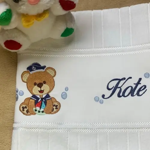 Toalha Bordada Urso Marinheiro