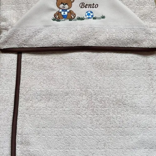Toalha de Banho com Capuz Bordada